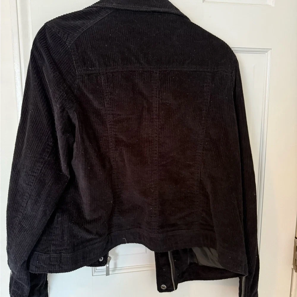 Jou Jou Black Corduroy Utility Jacket Timeless Style - Picture 3 of 8